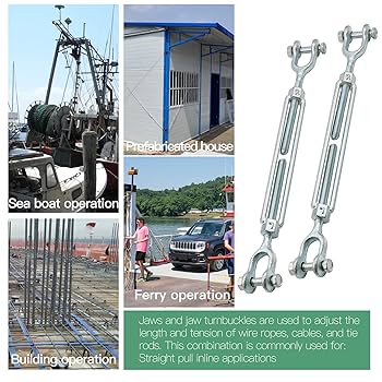 Jamiikury M10 Jaw Jaw Turnbuckle Galvanized Jaw and Jaw